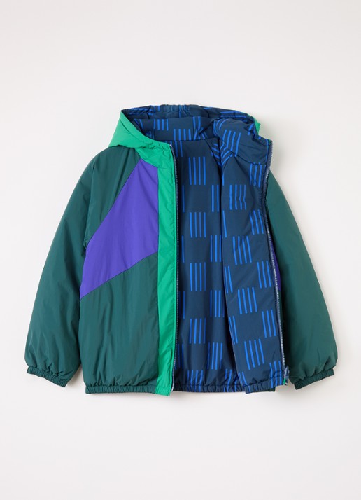 BOBO CHOSES Almost Moire reversible gewatteerd jack - detail 3 donkerblauw
