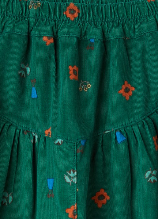 BOBO CHOSES Blossom All loose fit broek van corduroy met bloemprint - detail 3 donkergroen