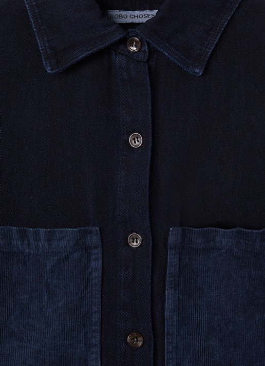 BOBO CHOSES Booo overhemd van denim - detail indigo