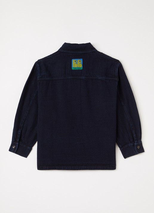 BOBO CHOSES Booo overhemd van denim - voorkant 3 indigo