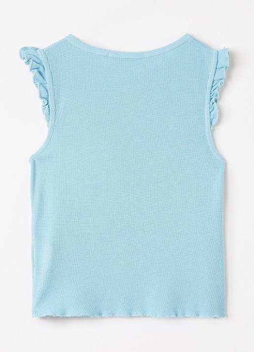 BOBO CHOSES Daisy top met bloemenprint - voorkant 2 blauw