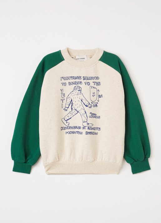 BOBO CHOSES Footish sweater met print - voorkant beige