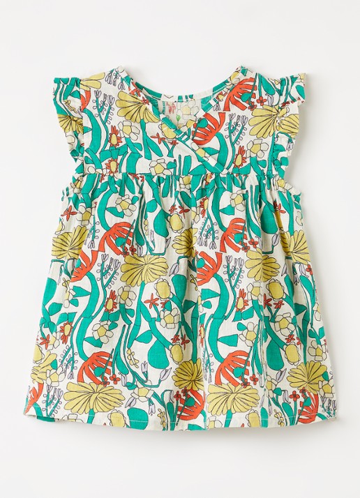 BOBO CHOSES Herbalist jurk met bloemenprint - voorkant 2 groen