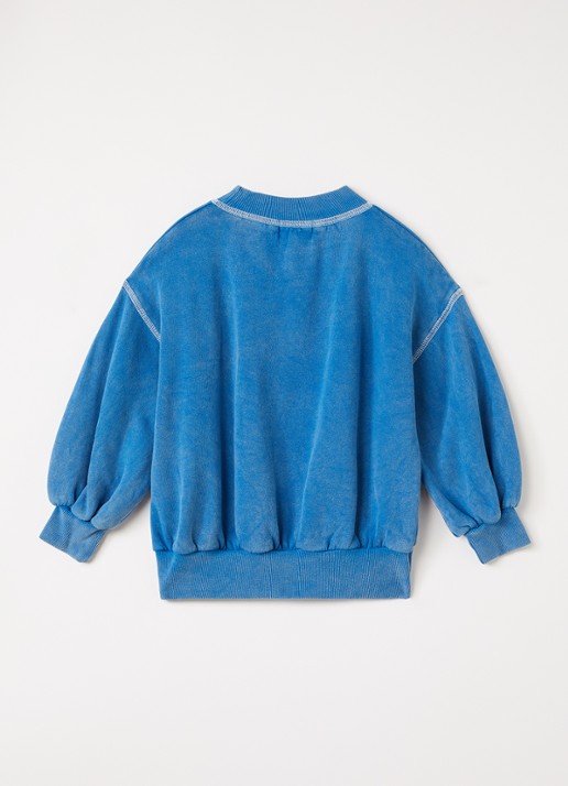 BOBO CHOSES Hidden Monster sweater met print - voorkant 3 blauw