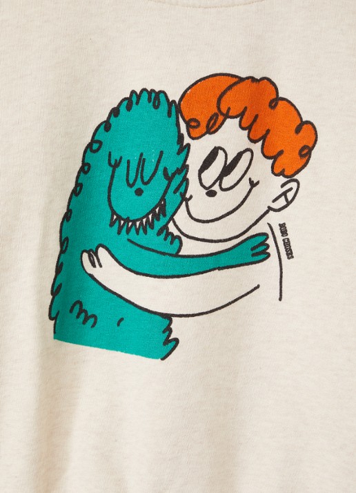 BOBO CHOSES Hug Hairy Monster sweater met print - detail 3 beige