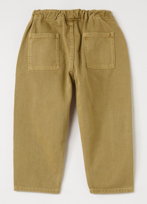 BOBO CHOSES Loose fit broek met logoborduring - voorkant 2 khaki