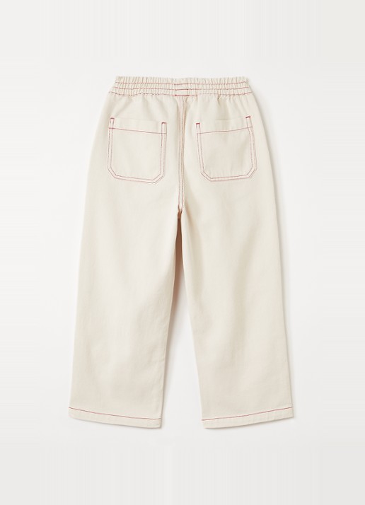 BOBO CHOSES Loose fit broek met opgestikte zakken - voorkant 3 beige