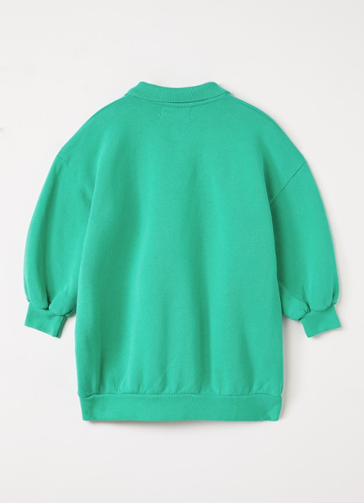 BOBO CHOSES Monster trui-jurk met print - voorkant 3 groen