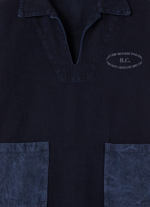 BOBO CHOSES Mystery tuniekjurk van denim met logo - detail 3 indigo