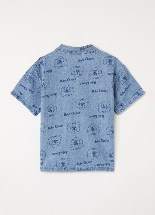 BOBO CHOSES Pickles The Dog blouse met print - voorkant 3 blauw