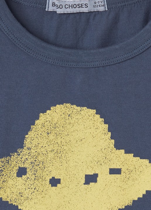 BOBO CHOSES Pixel Abduction longsleeve met print - detail indigo