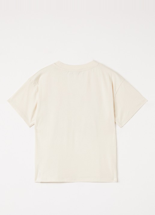 BOBO CHOSES Saurus T-shirt met print - voorkant 2 beige