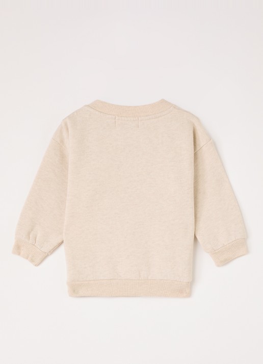 BOBO CHOSES Softpaw Monster sweater met logoprint - voorkant 3 gebroken wit