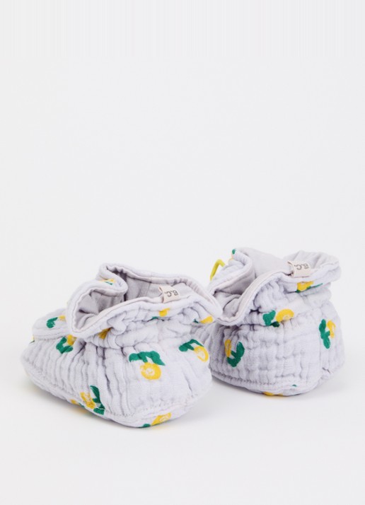 BOBO CHOSES Stamp Bloom babyslofje met bloemenprint - achterkant 2 lichtpaars