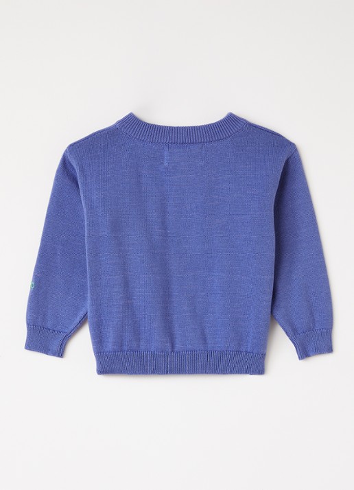 BOBO CHOSES Stamp bloom fijngebreid vest met ingebreid patroon - achterkant 3 paars