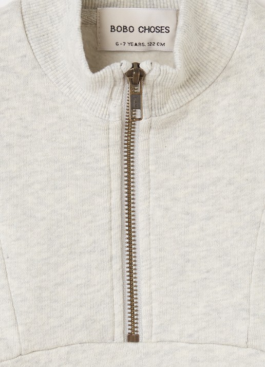 BOBO CHOSES Sweater met logoprint - detail grijsmele