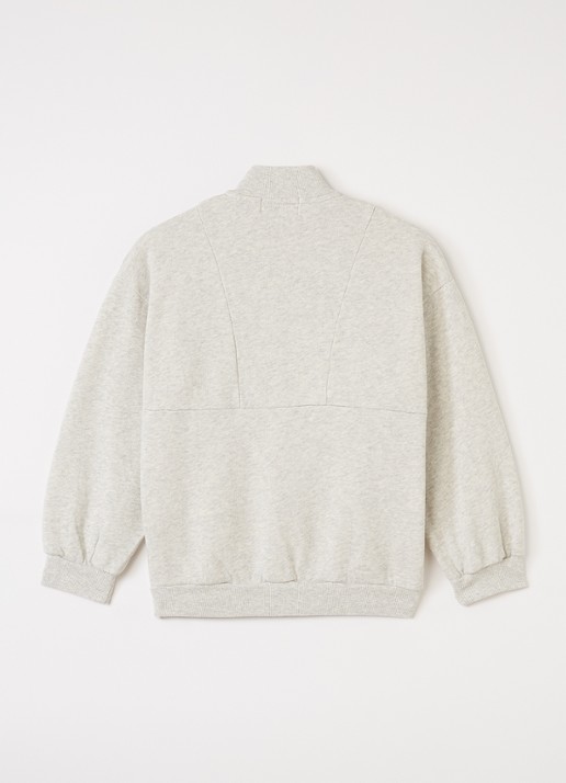 BOBO CHOSES Sweater met logoprint - voorkant 3 grijsmele