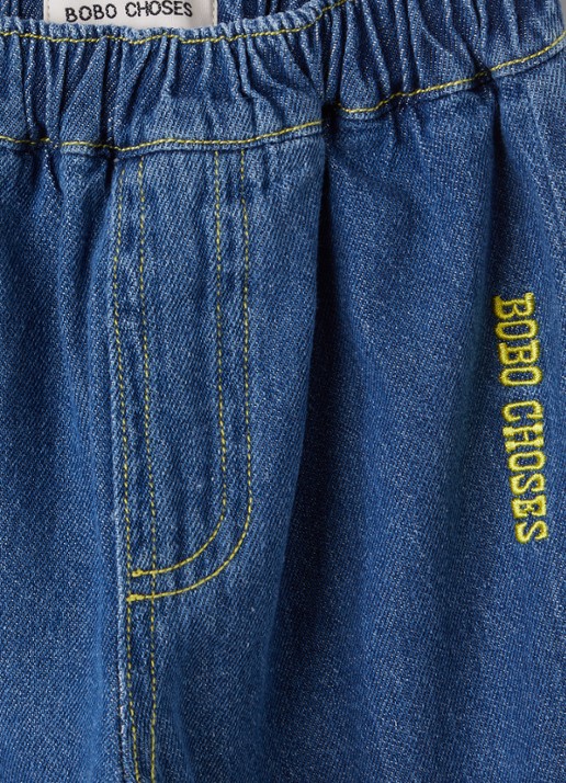BOBO CHOSES Taxi loose fit jeans met logo - detail indigo