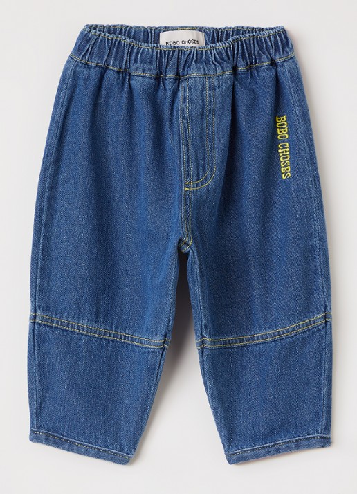 BOBO CHOSES Taxi loose fit jeans met logo - voorkant 2 indigo