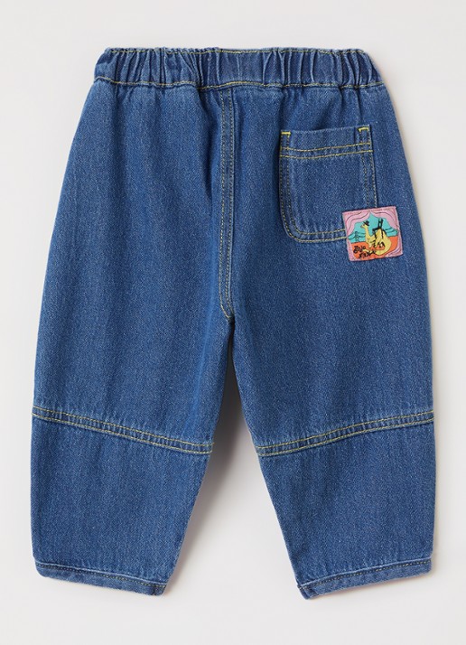 BOBO CHOSES Taxi loose fit jeans met logo - voorkant 3 indigo