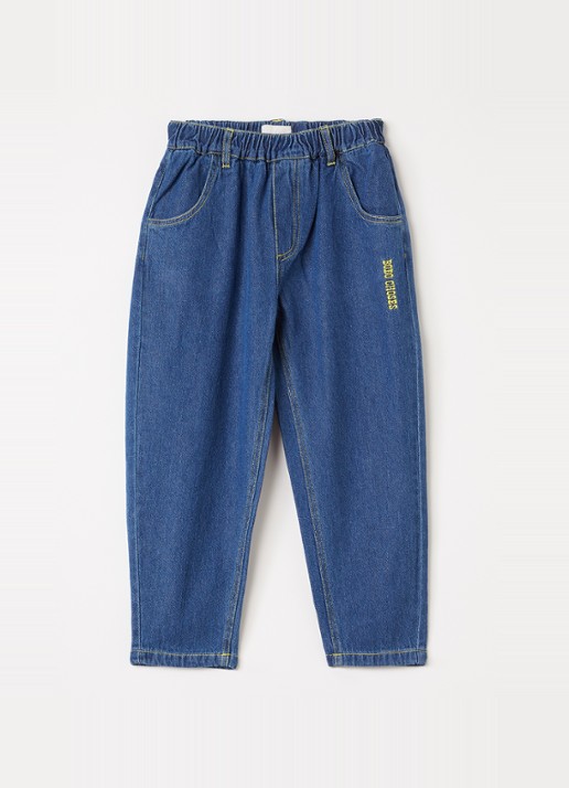 BOBO CHOSES Taxi Saurus regular fit jeans met logoborduring