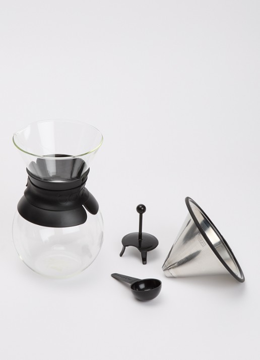Bodum Pour Over koffiemaker 1 liter - voorkant 2 zwart