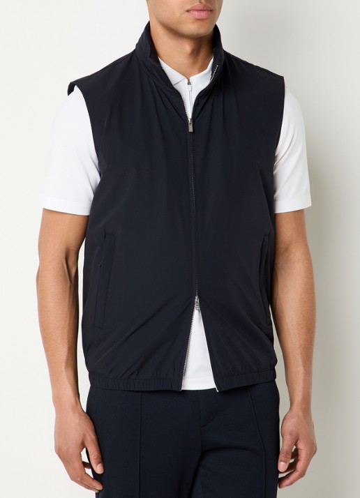 Boggi Milano Bodywarmer met opbergbare capuchon en waterafstotende coating