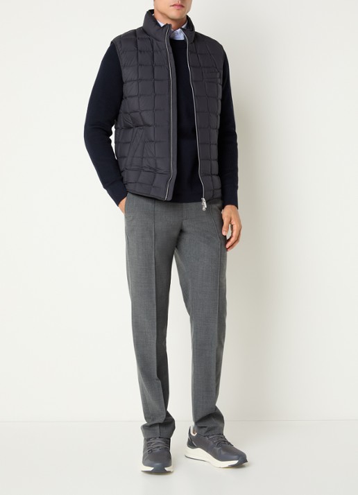 Boggi Milano Bodywarmer met opstaande kraag - voorkant 2 donkerblauw