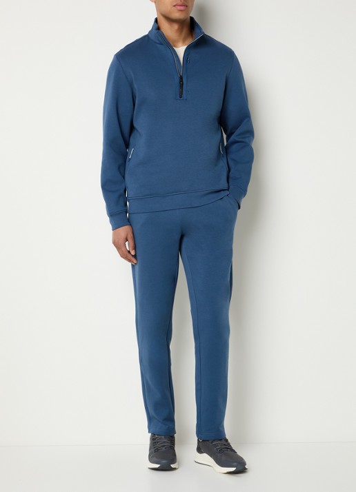 Boggi Milano Boggi sweater met halve rits - voorkant 4 blauw