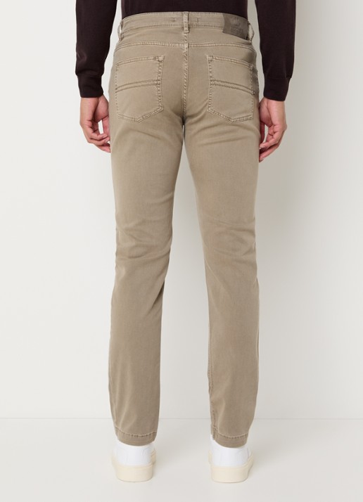 Boggi Milano Claude slim fit jeans met gekleurde wassing - achterkant 5 beige