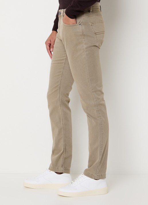 Boggi Milano Claude slim fit jeans met gekleurde wassing - detail 4 beige