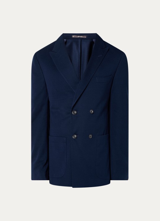 Boggi Milano Double-breasted colbert met opgestikte zakken - voorkant donkerblauw