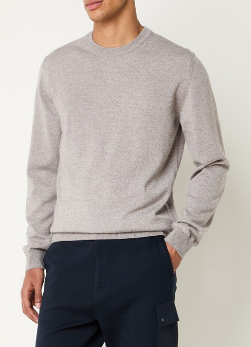 Boggi Milano Fijngebreide pullover van wol met ronde hals