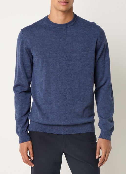 Boggi Milano Fijngebreide pullover van wol met ronde hals