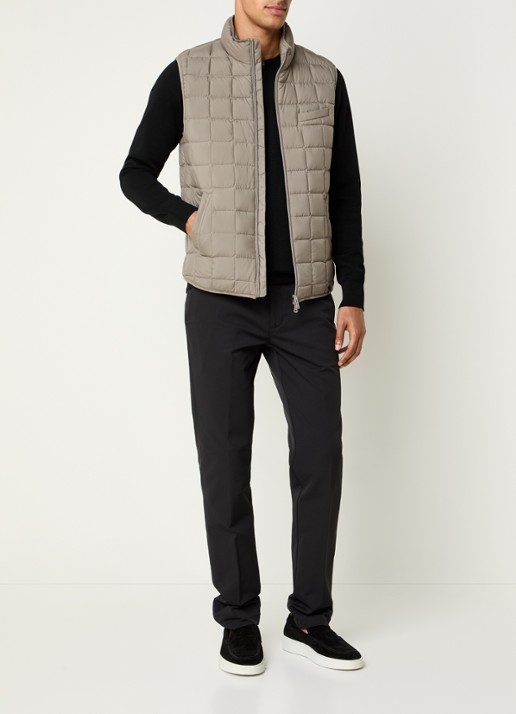 Boggi Milano Gewatteerde bodywarmer met donsvulling en waterafstotende coating - voorkant 4 taupe