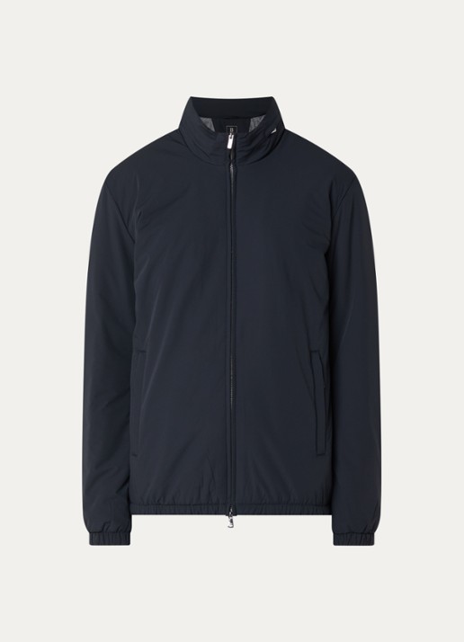 Boggi Milano Gewatteerde jas met ritszakken - voorkant donkerblauw