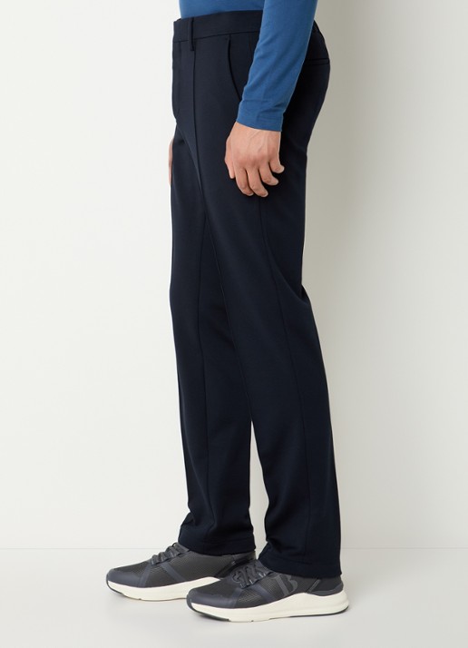 Boggi Milano High waist slim fit pantalon met steekzakken - detail 2 donkerblauw