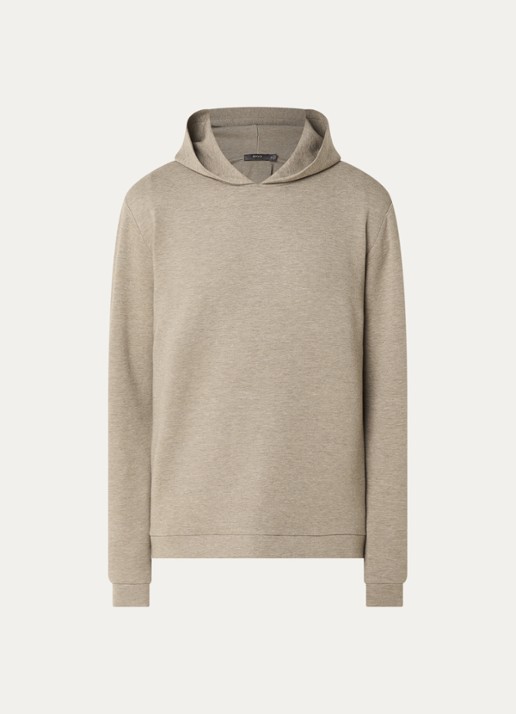 Boggi Milano Hoodie met capuchon - voorkant beige
