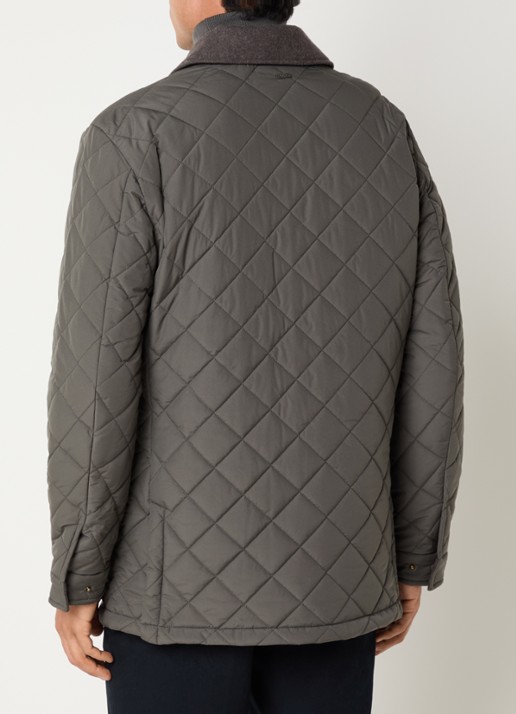 Boggi Milano Jack in wolblend met quilt patroon - achterkant 3 grijs