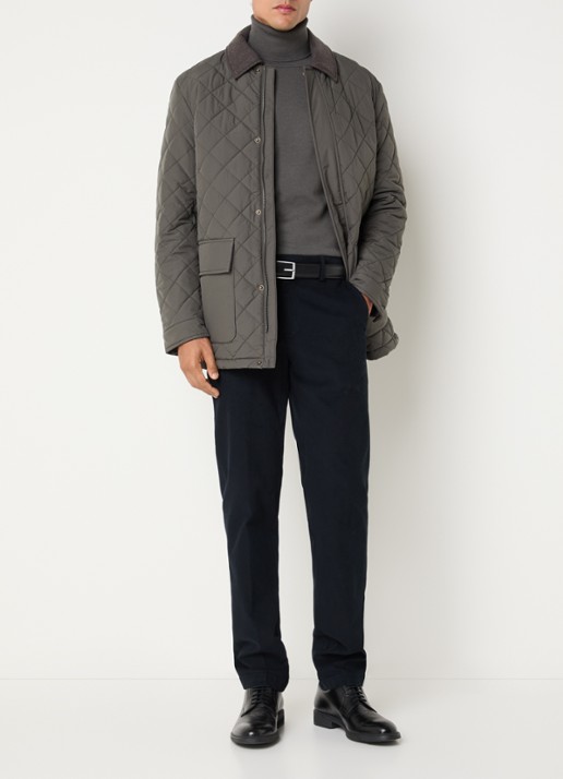 Boggi Milano Jack in wolblend met quilt patroon - voorkant 2 grijs