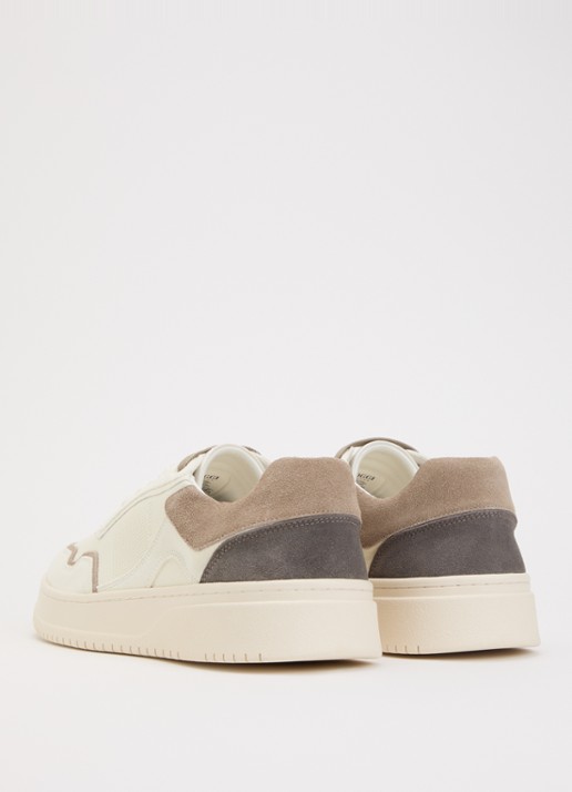 Boggi Milano Journey sneaker van leer met suède details - achterkant 2 creme