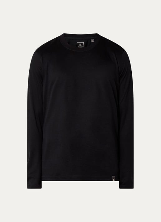 Boggi Milano Longsleeve met ronde hals - voorkant 2 zwart