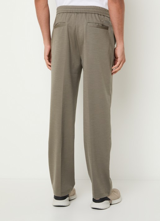 Boggi Milano Loose fit pantalon met steekzakken - achterkant 5 olijfgroen