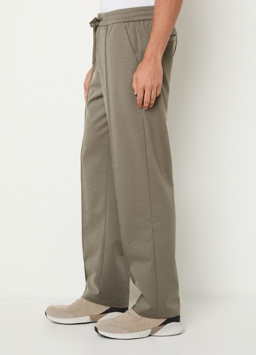 Boggi Milano Loose fit pantalon met steekzakken - detail 4 olijfgroen