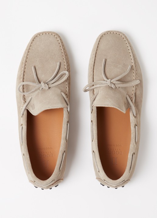 Boggi Milano Mocassin van suède - detail 4 zand