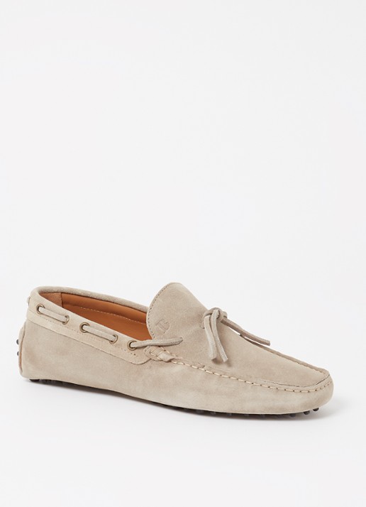 Boggi Milano Mocassin van suède - voorkant 2 zand