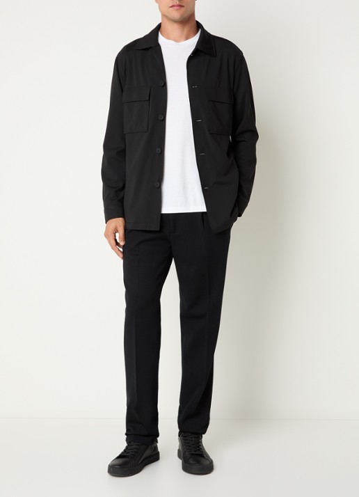 Boggi Milano Overshirt met borstzakken - voorkant 2 zwart