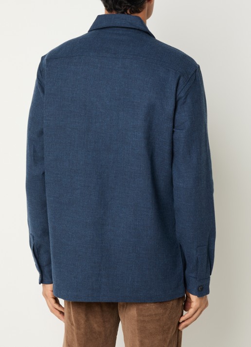 Boggi Milano Overshirt met borstzakken - achterkant 4 donkerblauw