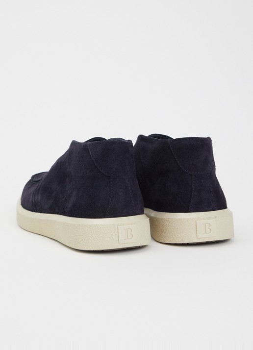 Boggi Milano Polacchino Cirrus slip-on van suède - achterkant 4 donkerblauw
