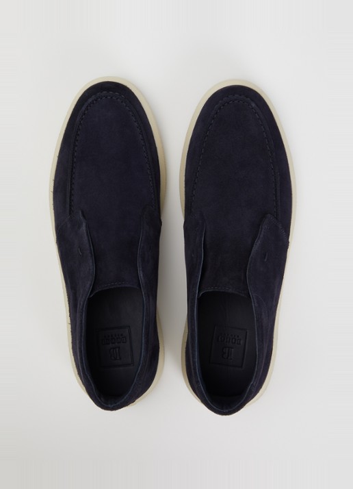 Boggi Milano Polacchino Cirrus slip-on van suède - detail 2 donkerblauw